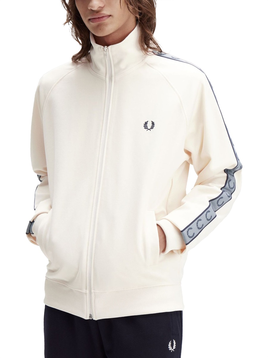 Fred Perry "TRACK" JACKET WITH CONTRASTING WEBBING Beige