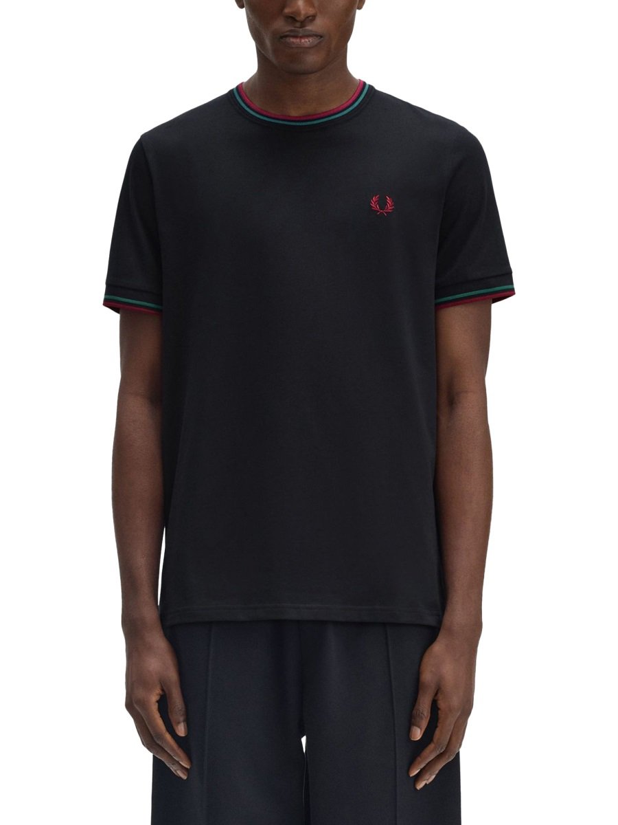Fred Perry DOUBLE STRIPE T-SHIRT Blauw
