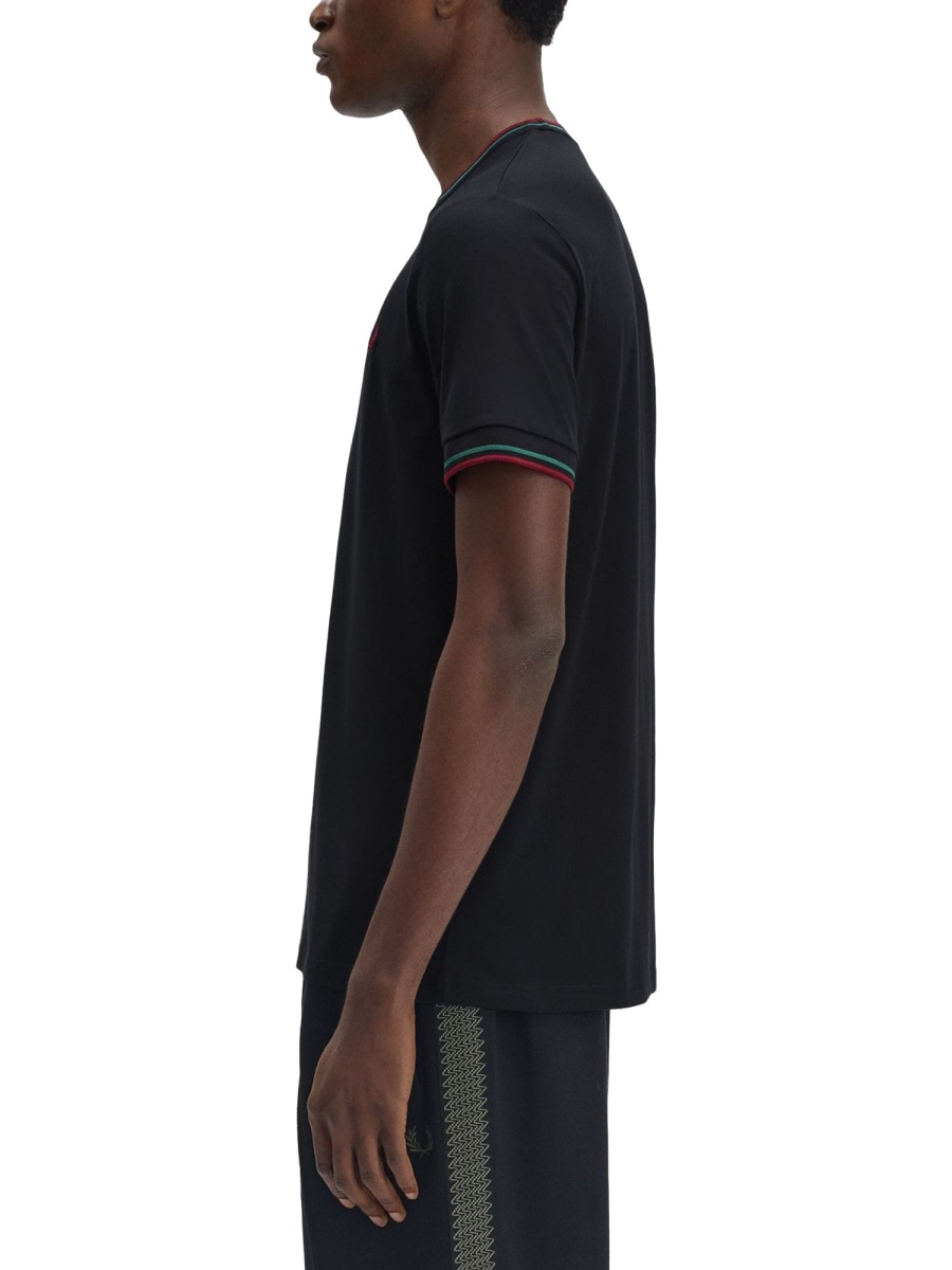 Fred Perry DOUBLE STRIPE T-SHIRT Blauw