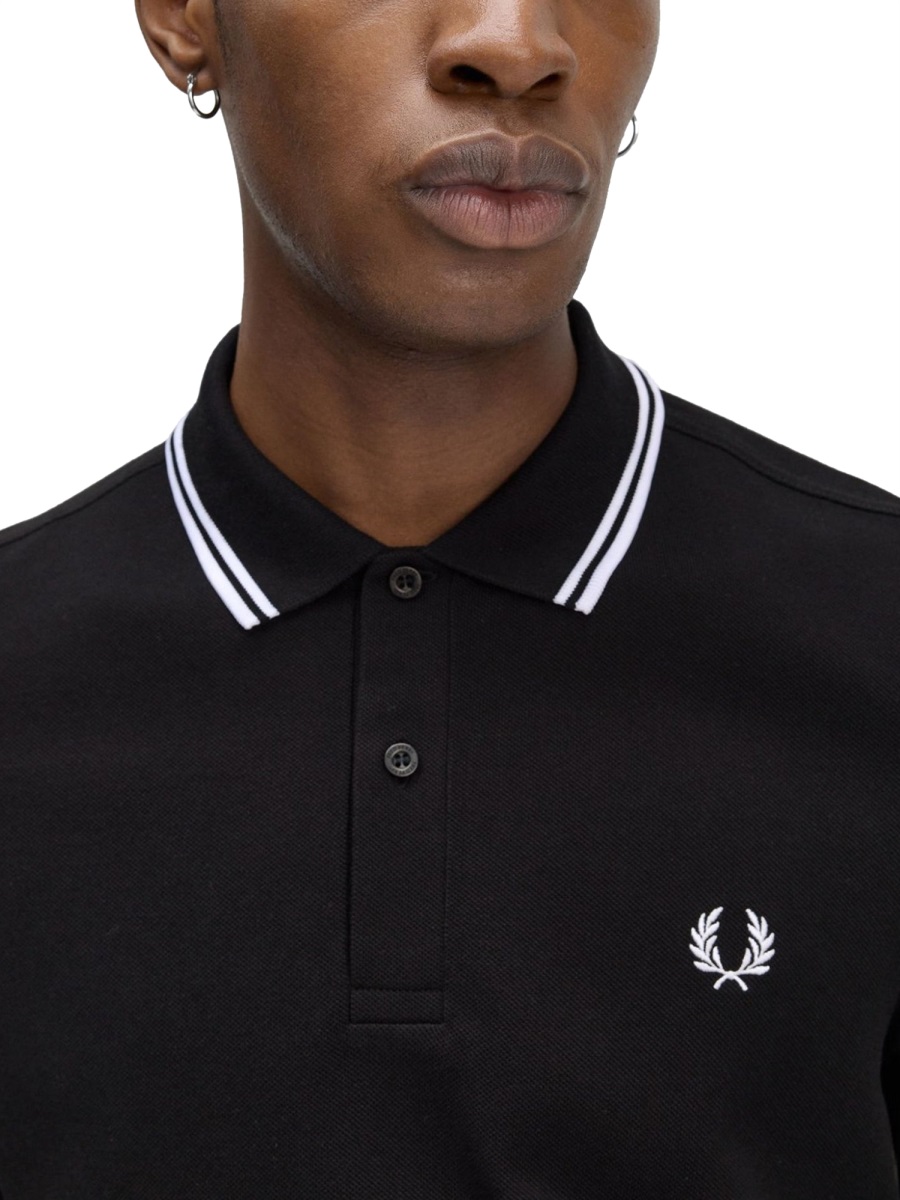 Fred Perry DOUBLE LINE POLO SHIRT Groen