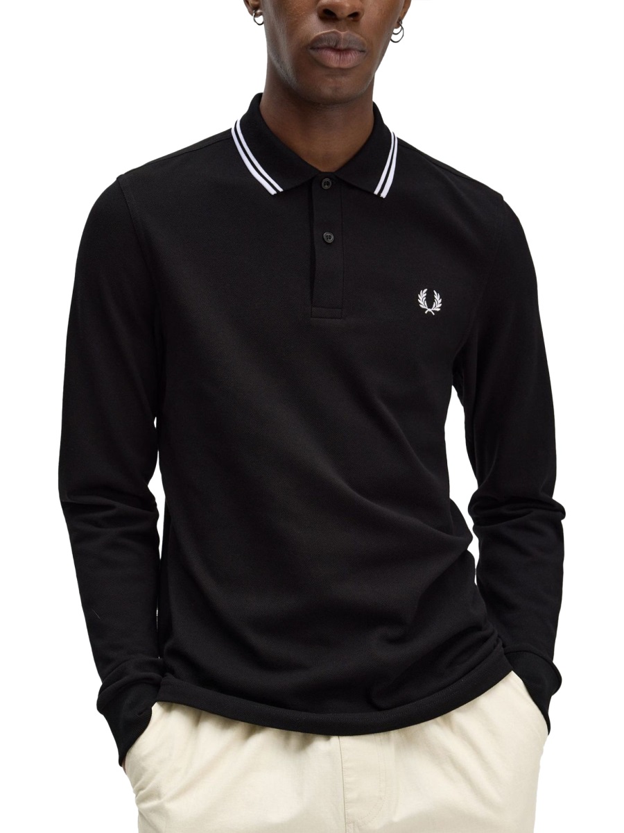 Fred Perry DOUBLE LINE POLO SHIRT Groen