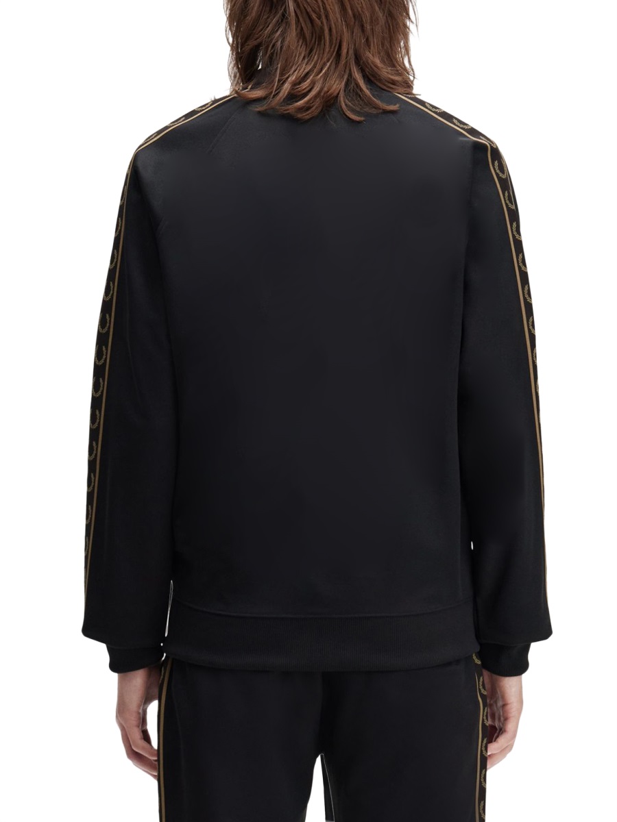 Fred Perry "TRACK" JACKET WITH CONTRASTING WEBBING Zwart
