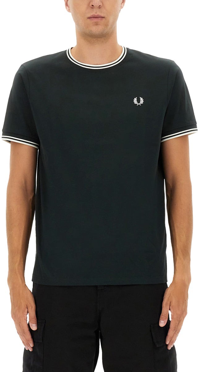 Fred Perry DOUBLE STRIPE T-SHIRT Groen