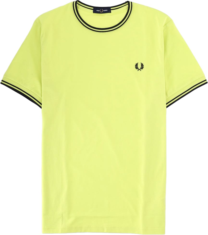 Fred Perry T-SHIRT CON DOPPIA RIGA Geel