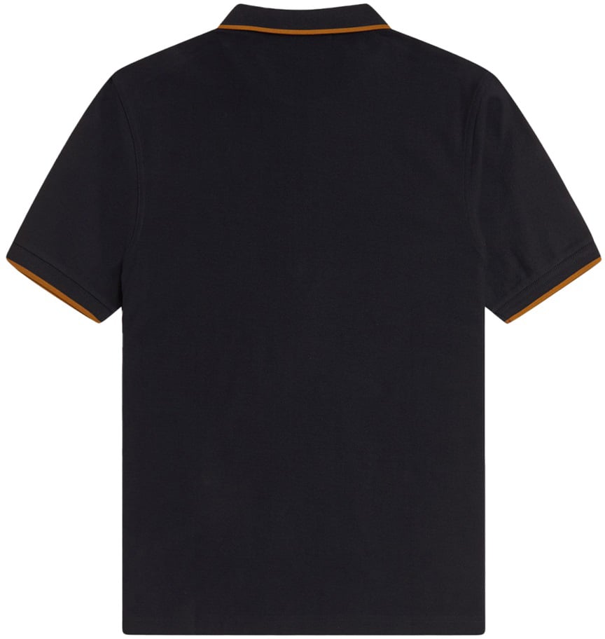 Fred Perry POLO CON ZIP E LOGO Zwart