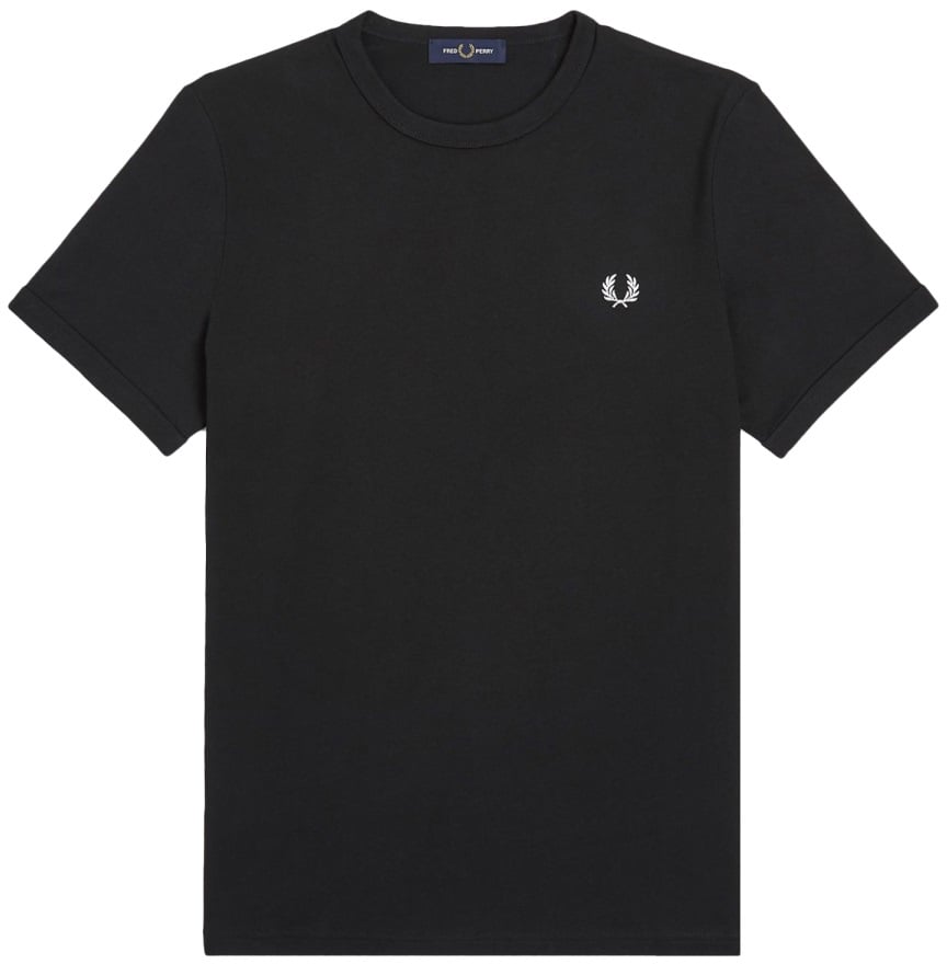 Fred Perry T-SHIRT "RINGER" CON LOGO Zwart