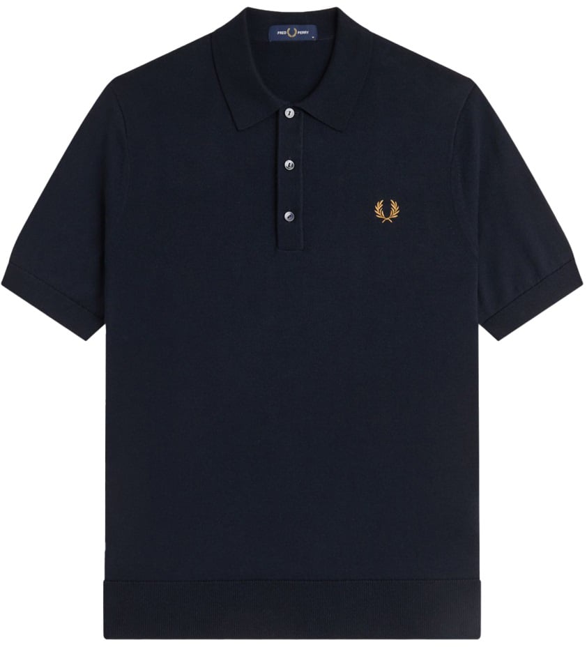 Fred Perry POLO IN MAGLIA DI COTONE Blauw