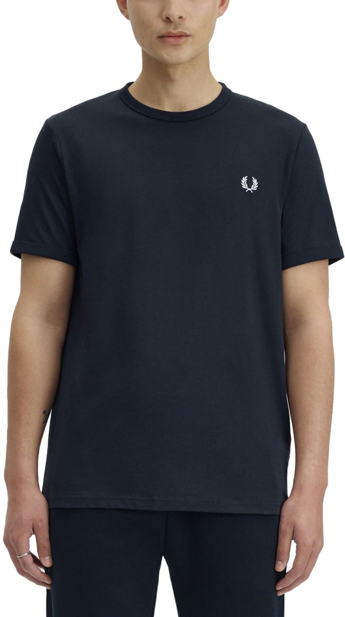 Fred Perry T-SHIRT "RINGER" CON LOGO Blauw