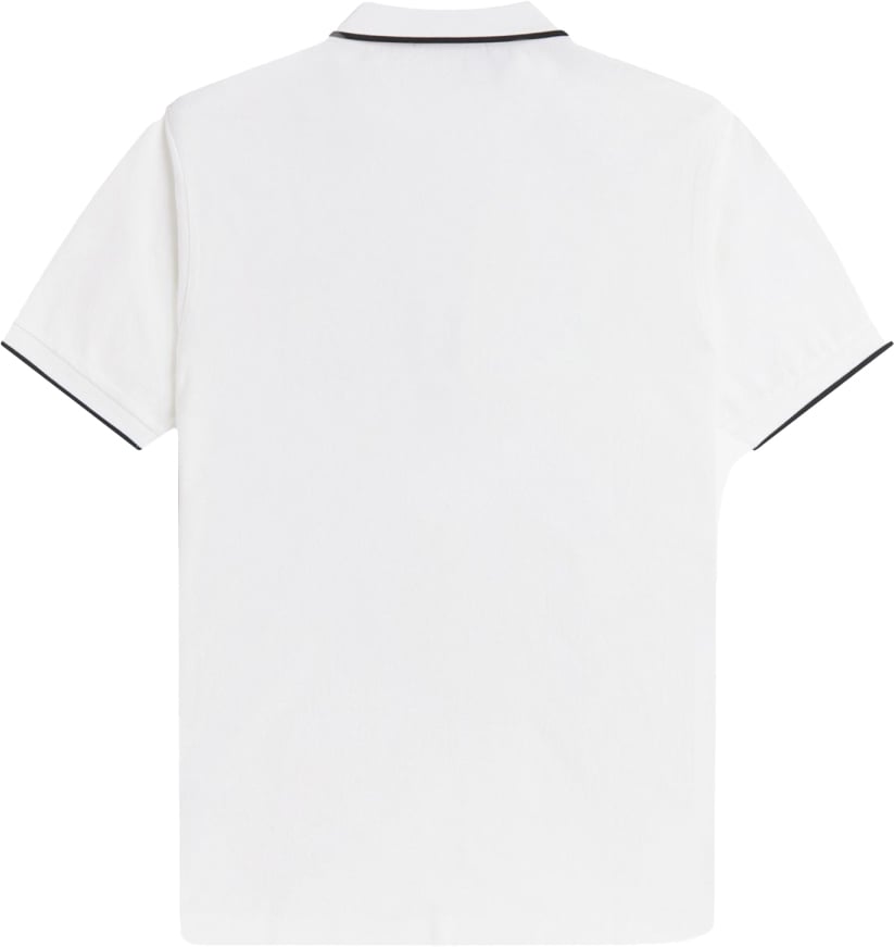 Fred Perry POLO CON ZIP E LOGO Wit