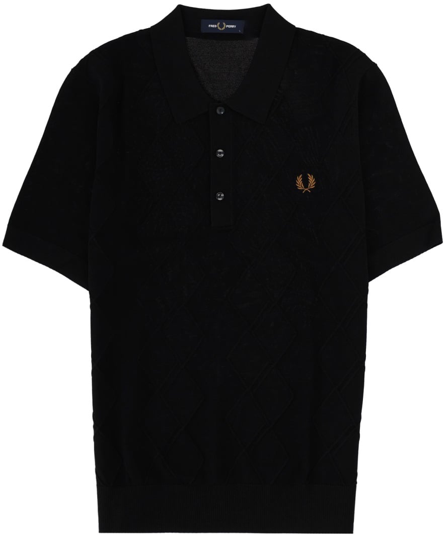 Fred Perry POLO IN MAGLIA CON LOGO Zwart