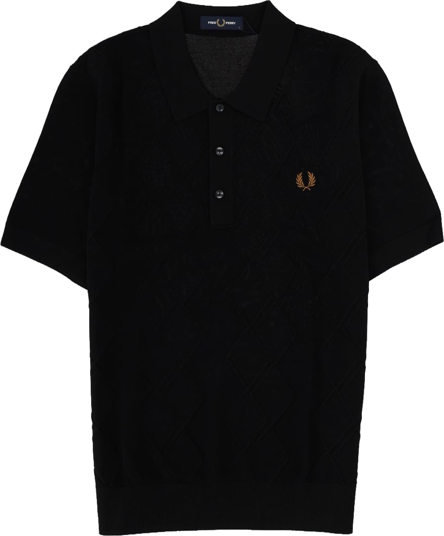 Fred Perry POLO IN MAGLIA CON LOGO Zwart