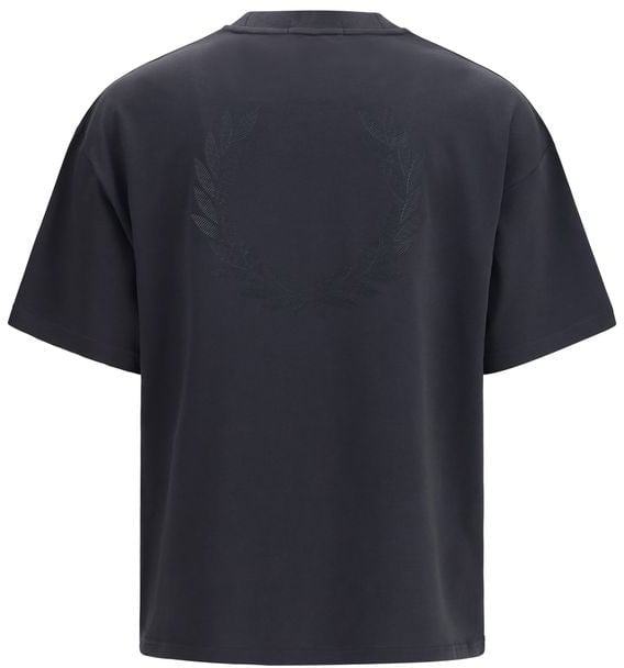 Fred Perry Black Cotton T-Shirt Zwart