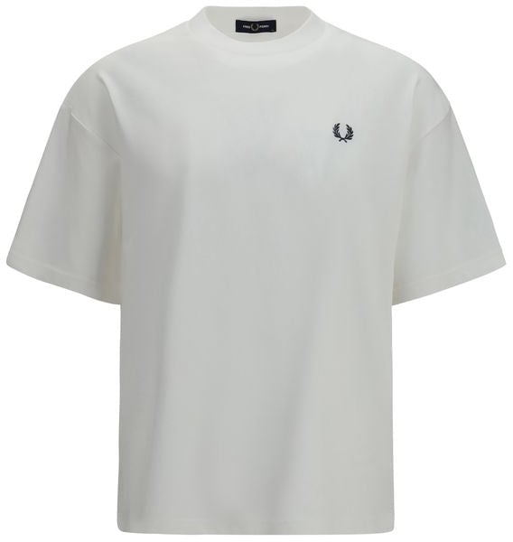 Fred Perry Fred Perry White Cotton T-Shirt Wit