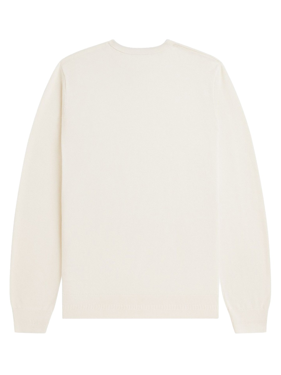 Fred Perry Crew Neck Cotton Embroidered Sweatshirt Neutraal