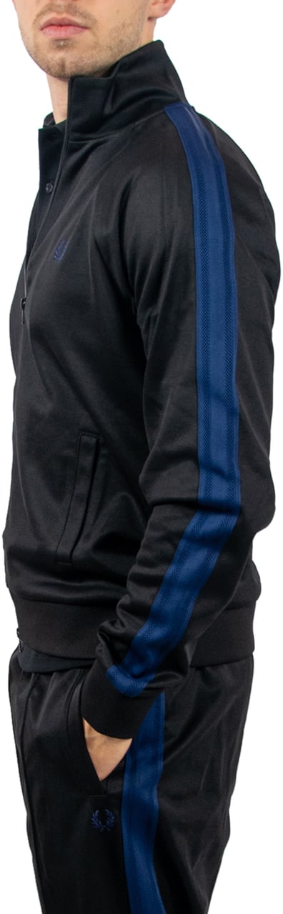 Fred Perry Mesh Taped Track Jacket Zwart