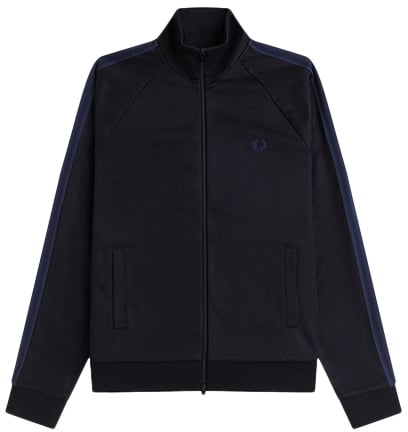 Fred Perry Mesh Taped Track Jacket Zwart
