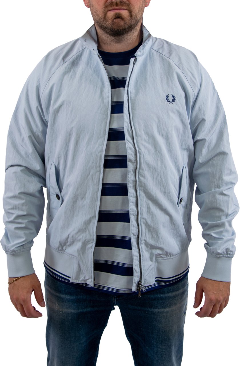 Fred Perry Crinkle Harrington Jacket Blauw