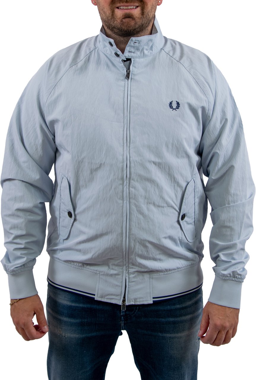 Fred Perry Crinkle Harrington Jacket Blauw