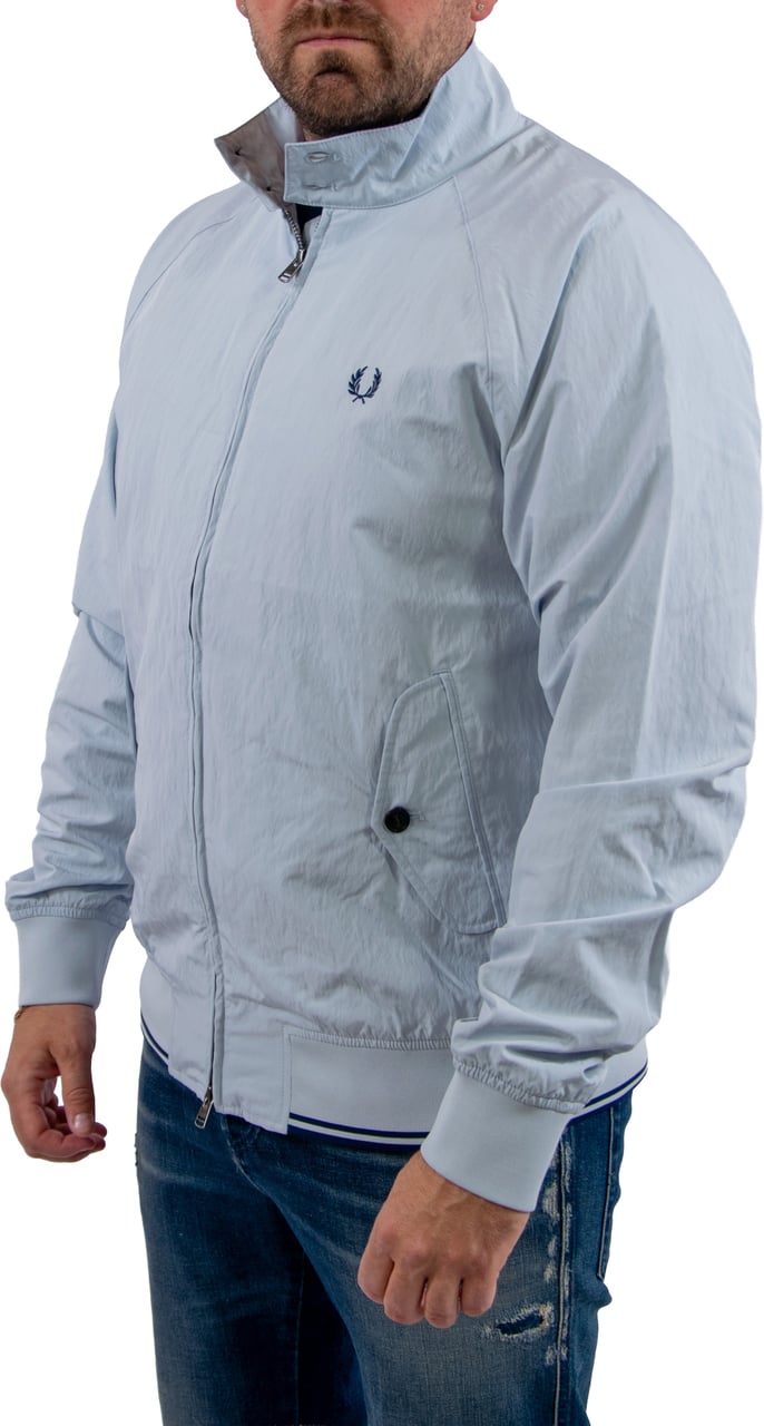 Fred Perry Crinkle Harrington Jacket Blauw