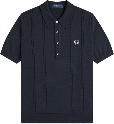 Fred Perry Fred Perry Cable Knitted Shirt Blauw