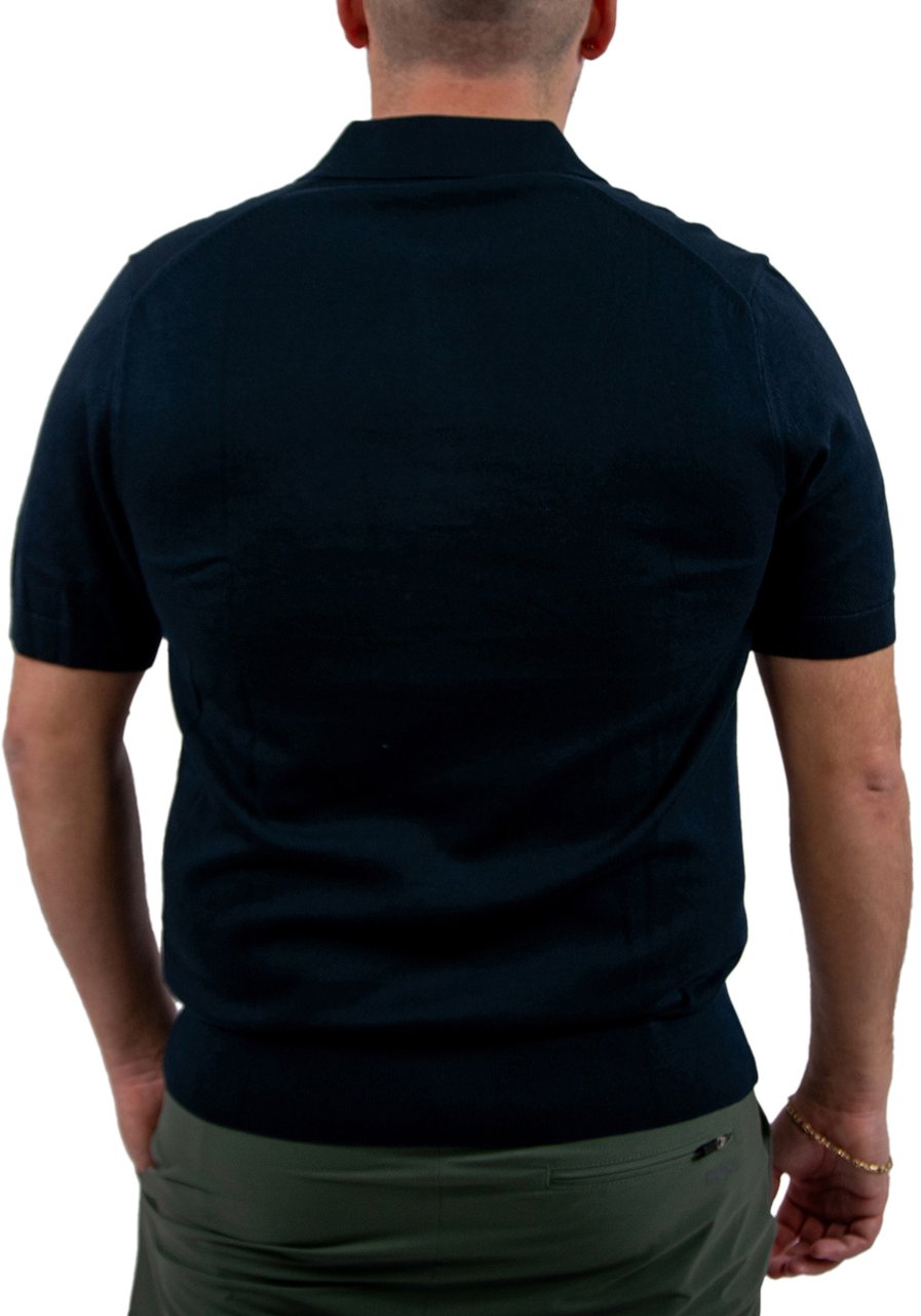 Fred Perry Cotton Knitted Shirt Blauw