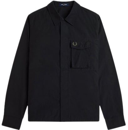 Fred Perry Fred Perry Poplin Overshirt Zwart