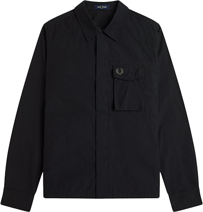 Fred Perry Fred Perry Poplin Overshirt Zwart
