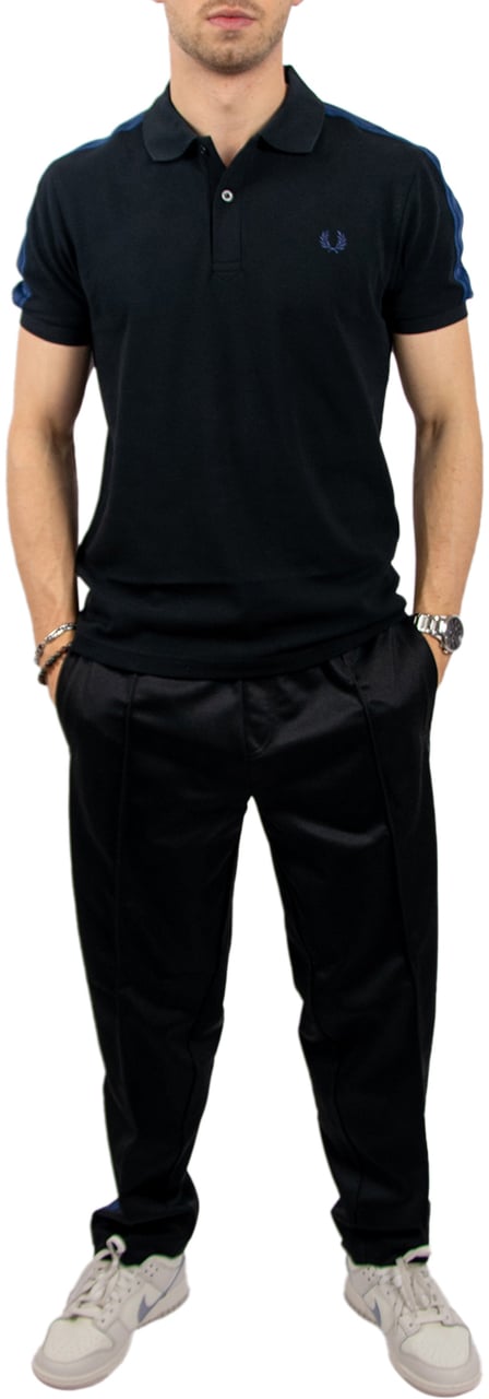 Fred Perry Mesh Taped Polo Shirt Zwart