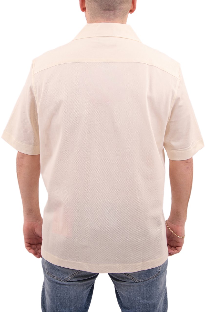 Fred Perry Compress Mesh Reverse Collar Shirt Beige