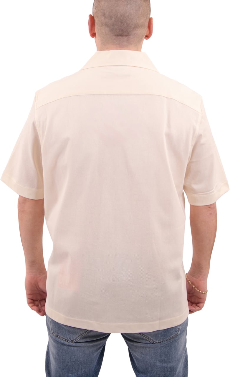 Fred Perry Fred Perry Compress Mesh Reverse Collar Shirt Beige