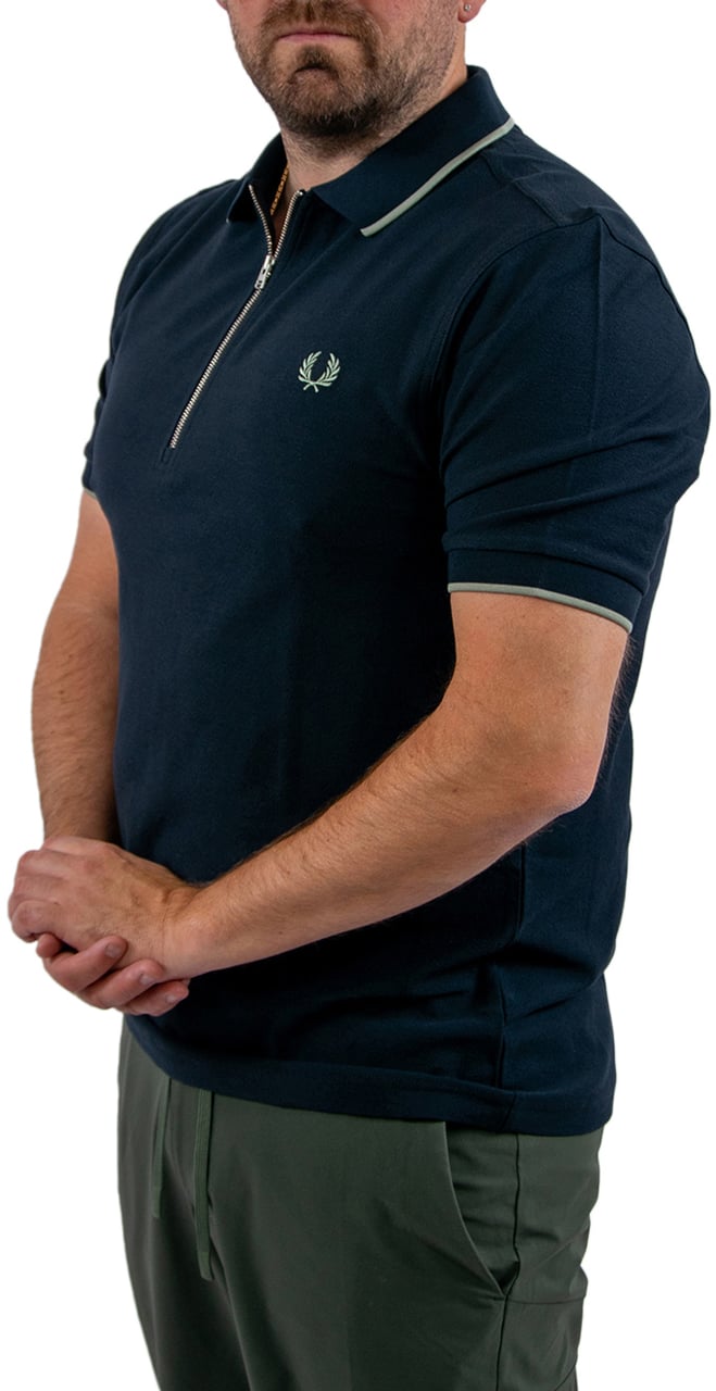 Fred Perry Crepe Pique Polo Shirt Blauw