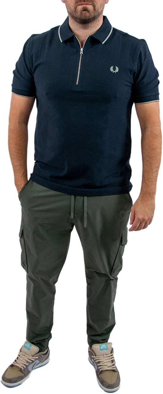 Fred Perry Crepe Pique Polo Shirt Blauw