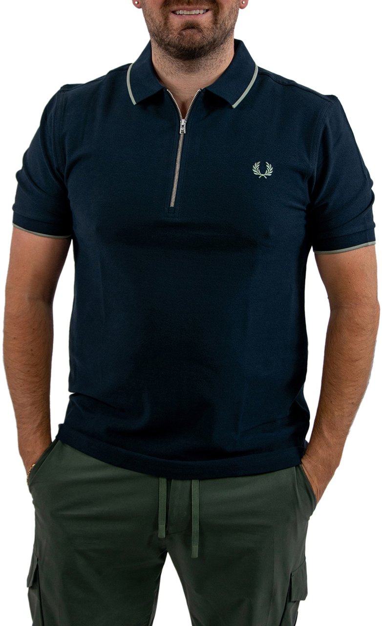 Fred Perry Crepe Pique Polo Shirt Blauw