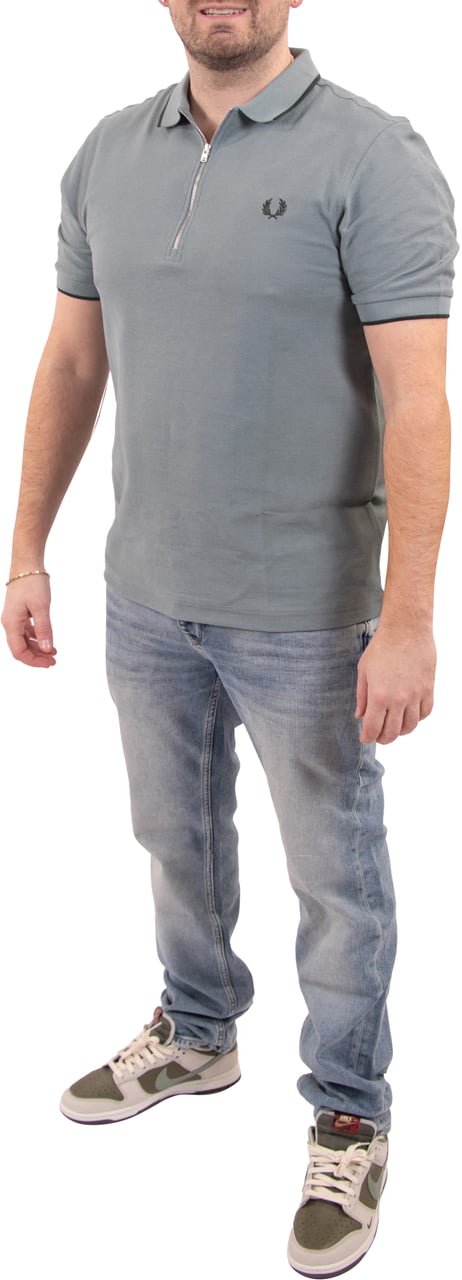 Fred Perry Fred Perry Crepe Pique Polo Shirt Blauw