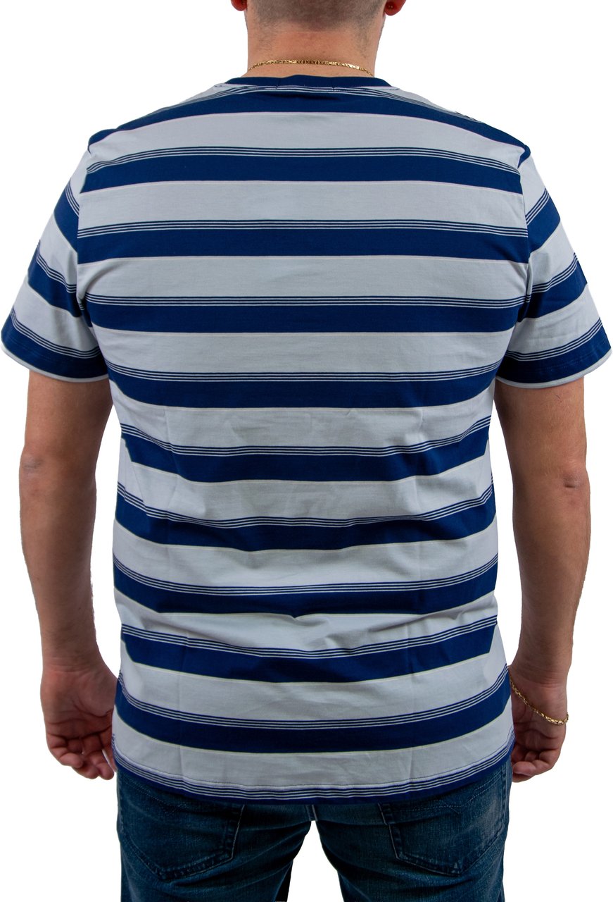 Fred Perry Fine Stripe T-Shirt Blauw