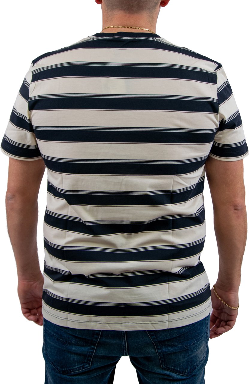 Fred Perry Fine Stripe T-Shirt Blauw