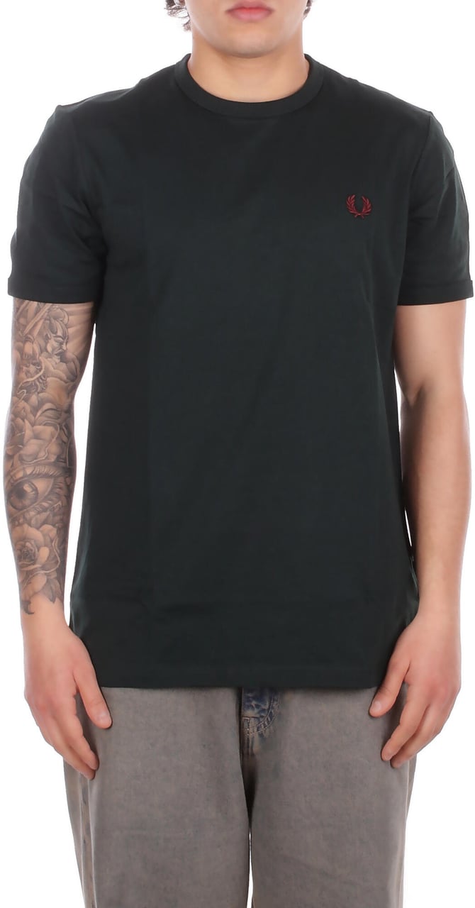 Fred Perry T-Shirts And Polos Verdone Donkergroen
