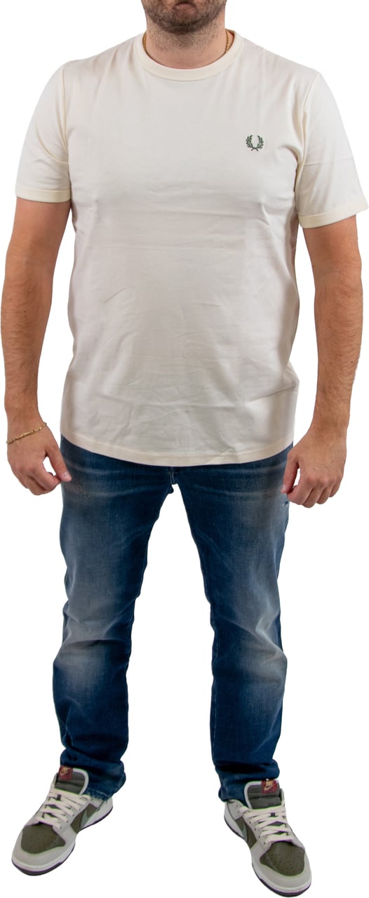 Fred Perry Ringer T-Shirt Beige