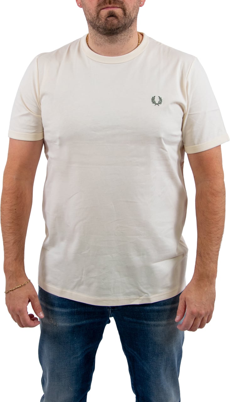 Fred Perry Ringer T-Shirt Beige