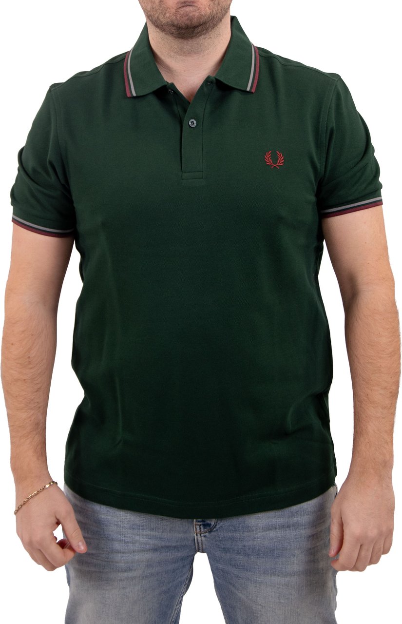 Fred Perry Fred Perry Twin Tipped Fred Perry Shirt Groen