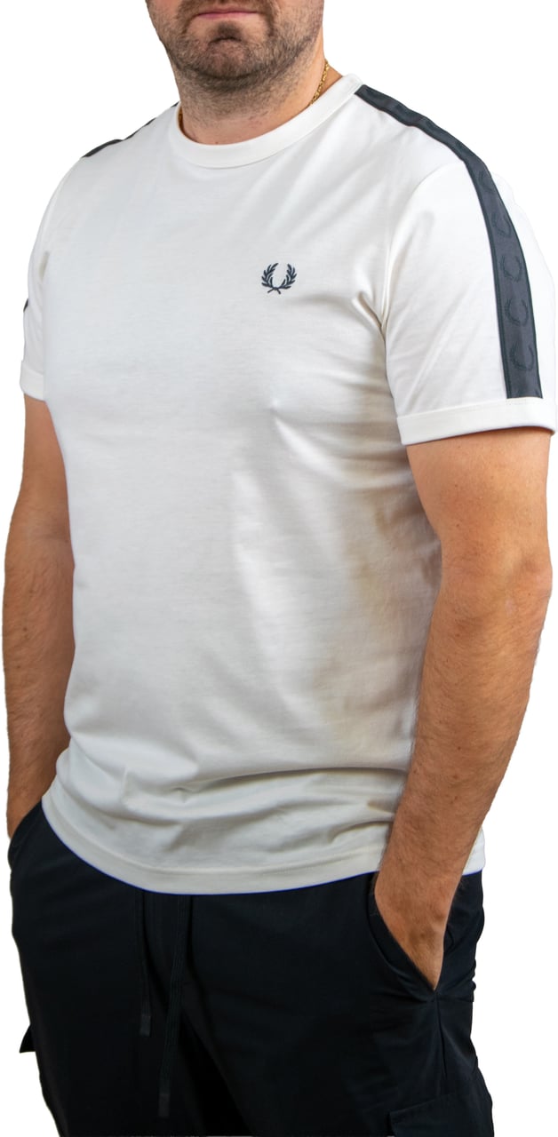 Fred Perry Contrast Tape Ringer T-Shirt Beige