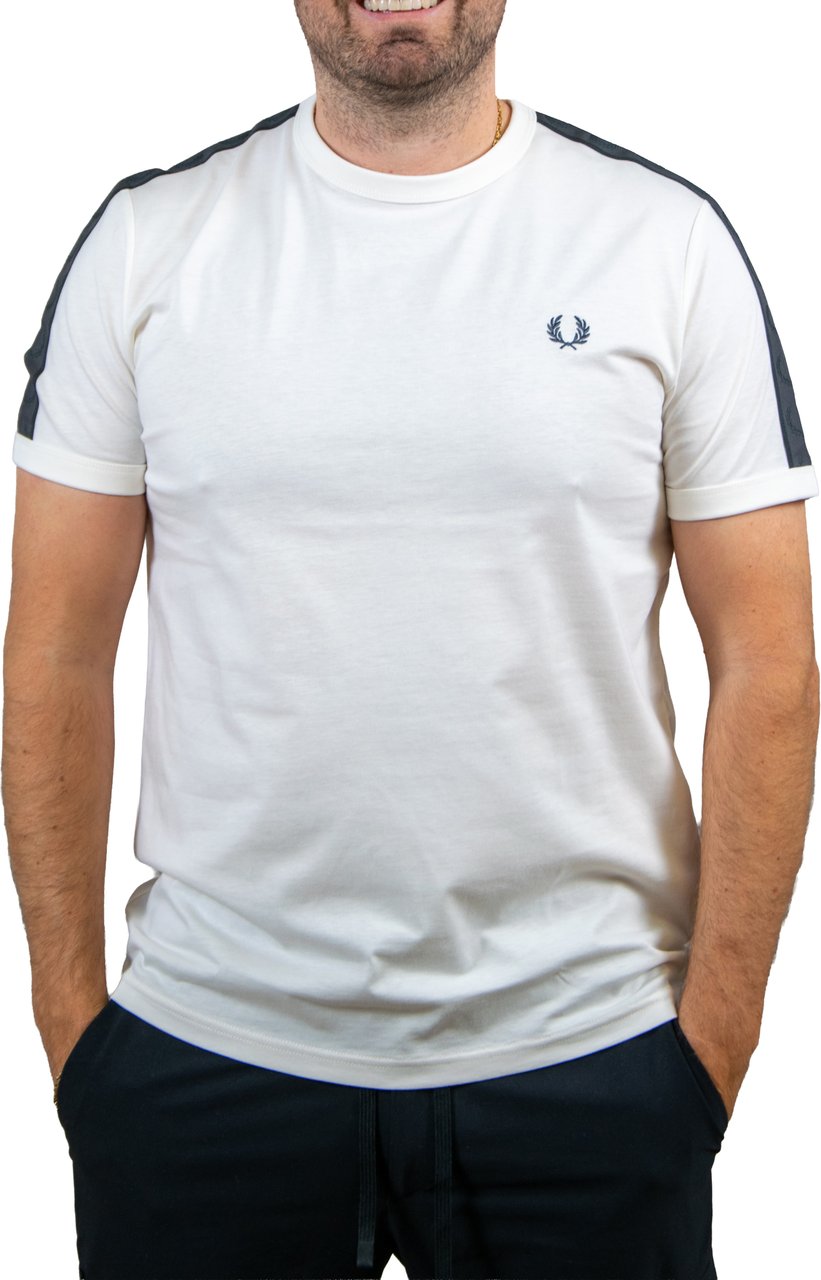 Fred Perry Contrast Tape Ringer T-Shirt Beige