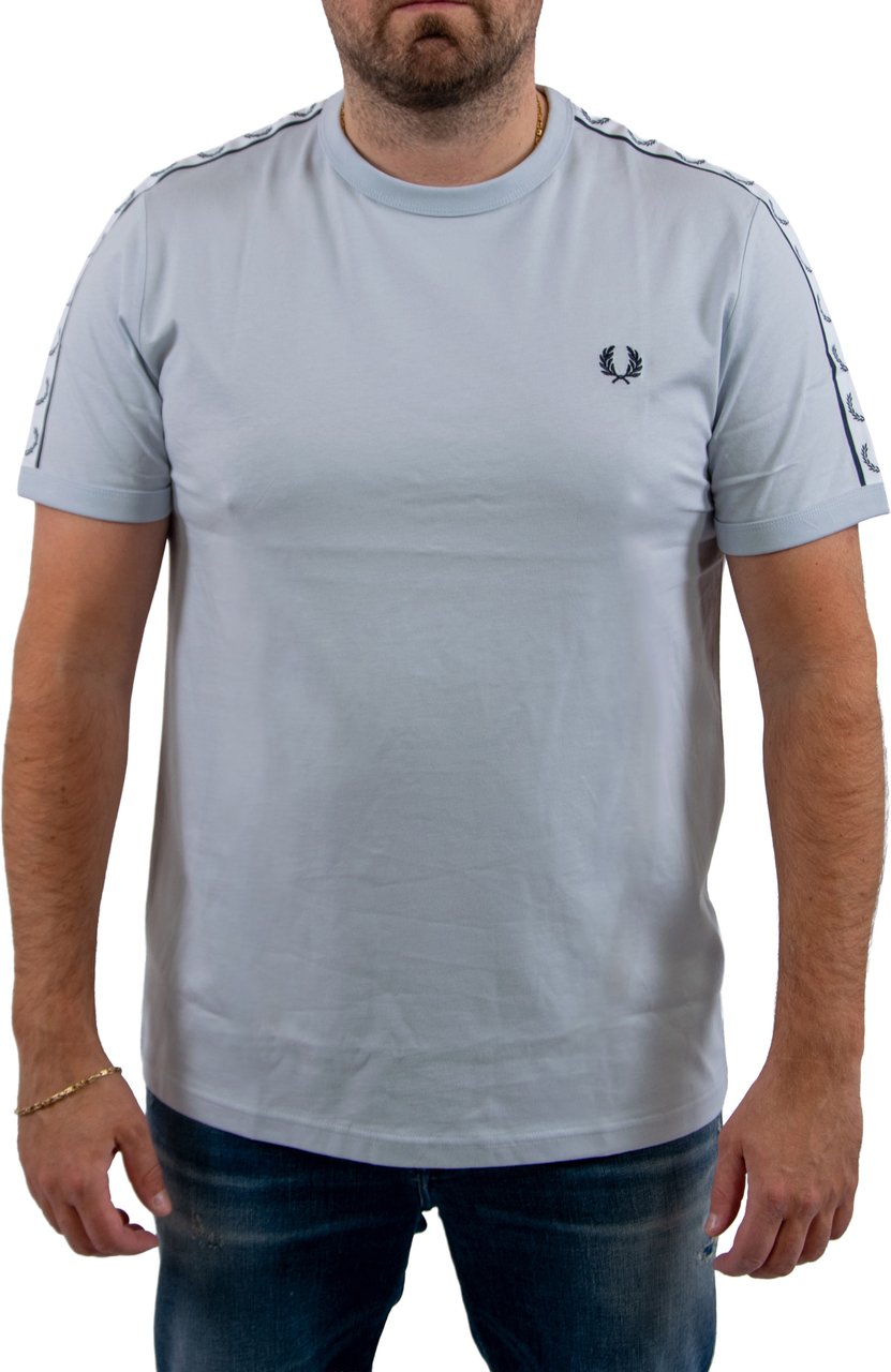 Fred Perry Taped Ringer T-Shirt Blauw