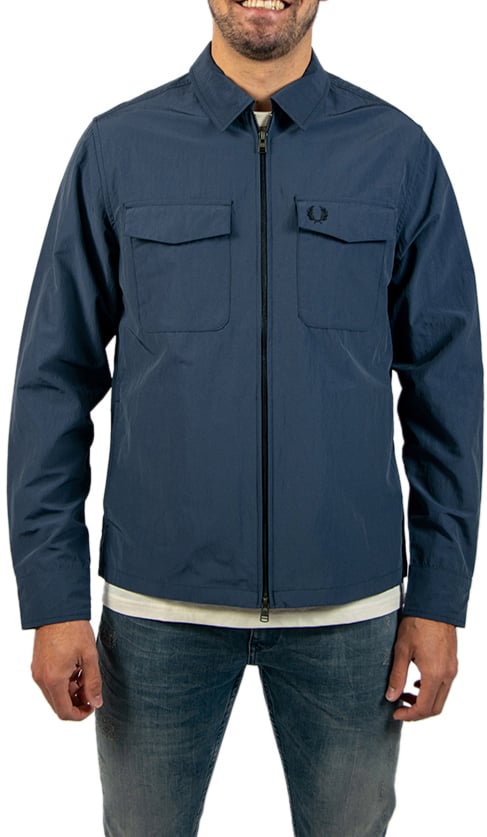 Fred Perry Fred Perry Zip Through Overshirt Blauw