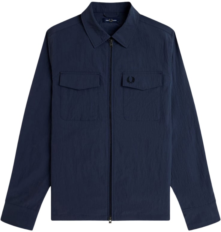 Fred Perry Fred Perry Zip Through Overshirt Blauw