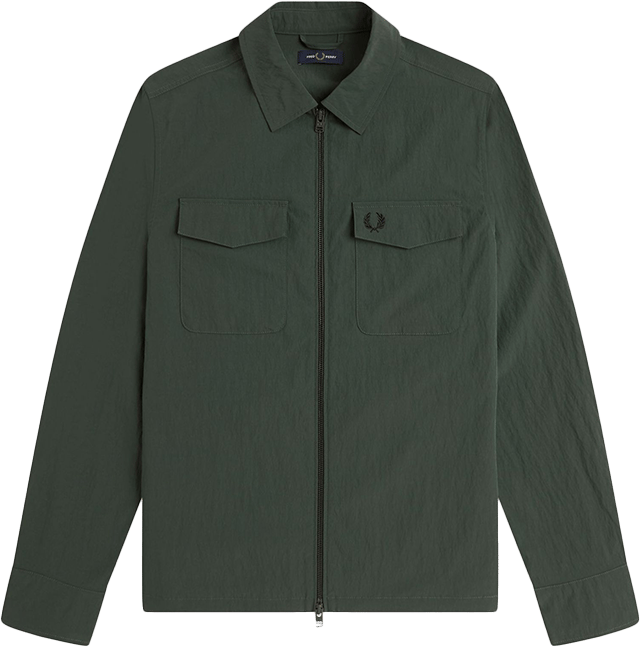 Fred Perry Fred Perry Zip Through Overshirt Groen