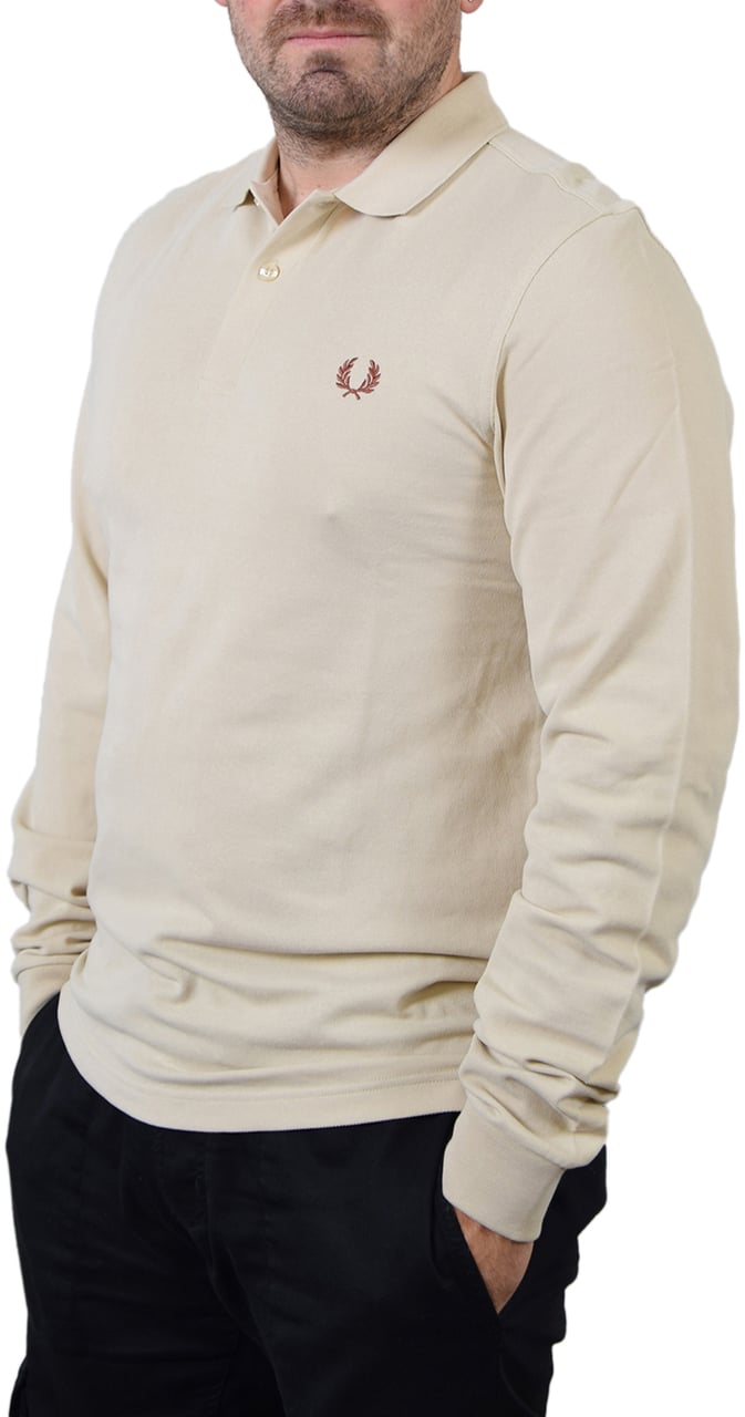 Fred Perry LS Plain Fred Perry Shirt Beige