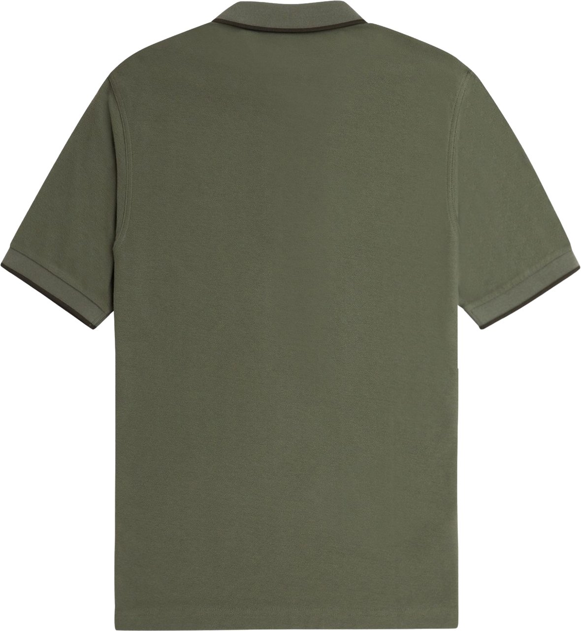 Fred Perry Crepe Pique Zip Neck Polo Shirt Groen
