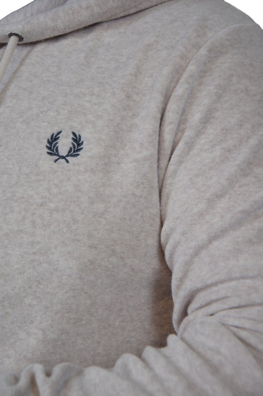 Fred Perry Towelling Crew Neck Sweatshirt Beige