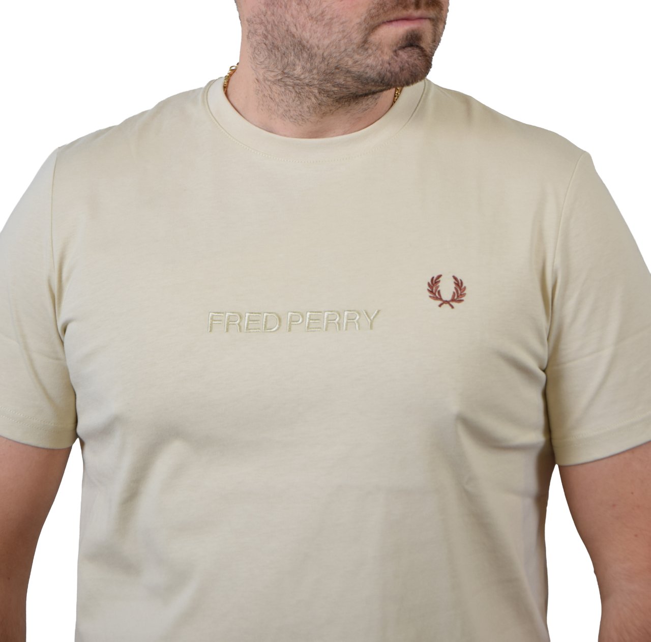 Fred Perry Fred Perry Embroidery T-Shirt Beige